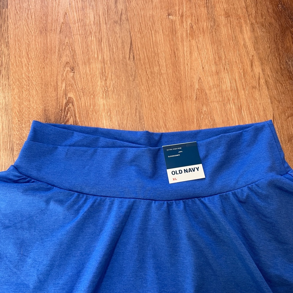 Old Navy Extra High Rise Cloudcomfy Skort XL Blue Tennis Skirt Stretch Soft NWT - Picture 4 of 9